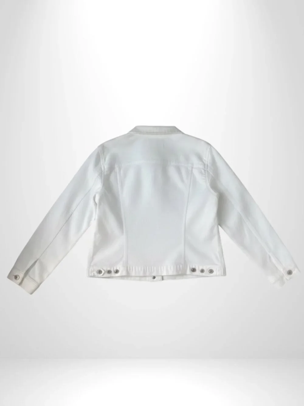 Two by Vince Camuto White Denim Trucker Jacket Classic Fit XL